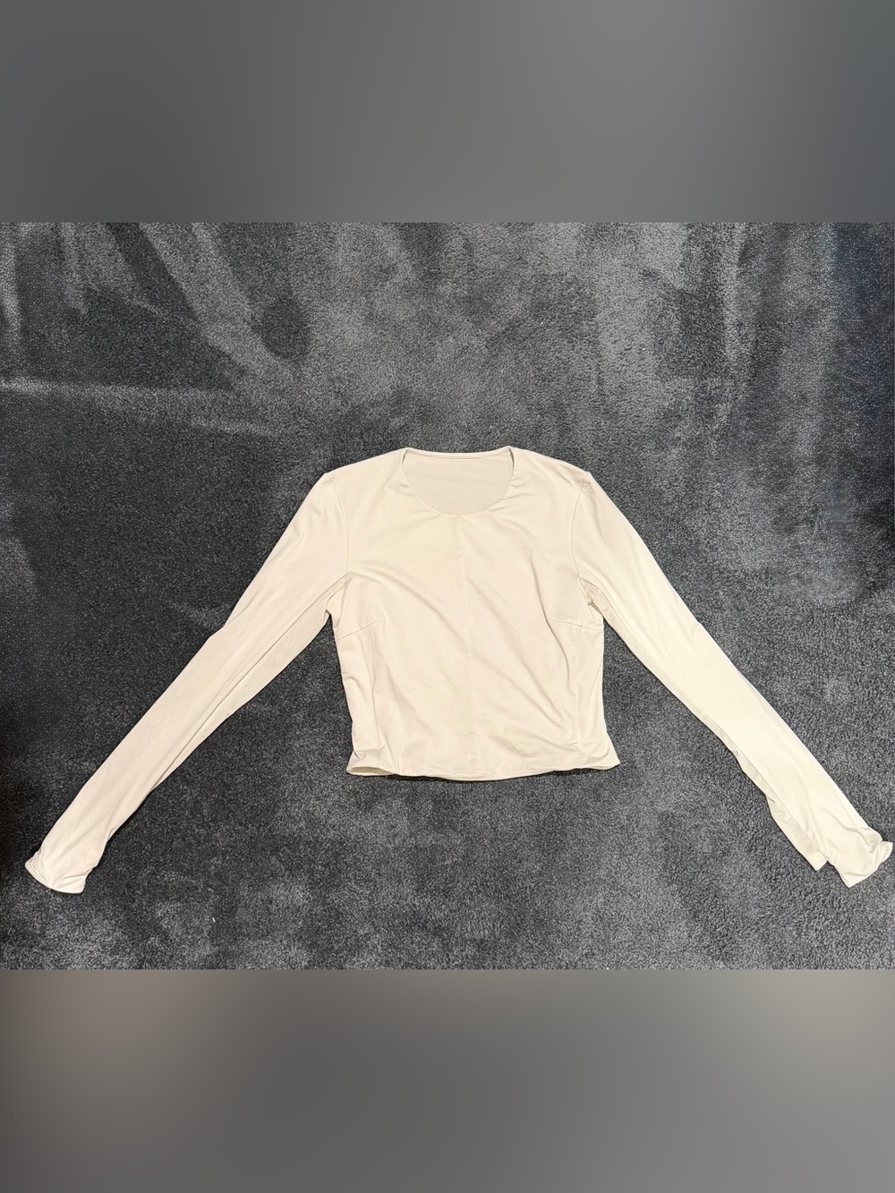 Lululemon Women's Long Sleeve Crewneck Cropped Top - Cream